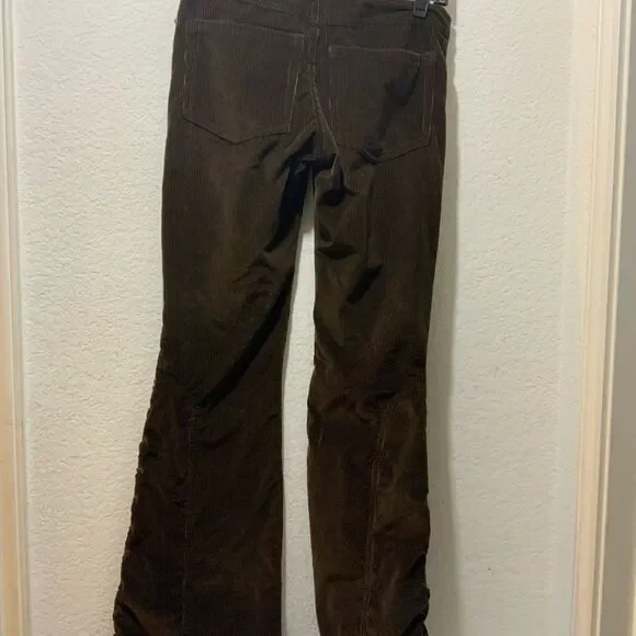 Dana Foley NYC corduroy brown pants lace Low Rise Wide Leg - Picture 6 of 9